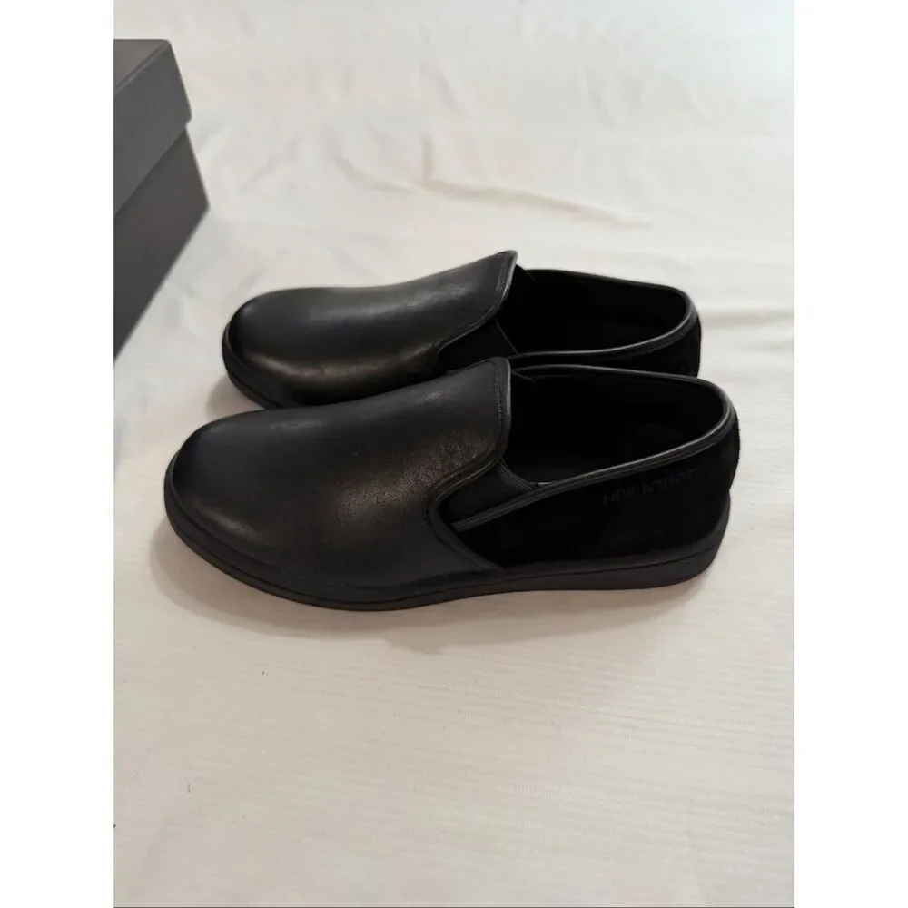 NEW Neil Barrett Leather Slip-On Sneakers Unisex Black Size EU 35 US 5 NIB